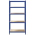 Estantería almacenaje 5 niveles azul madera ingeniería
