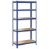 Estantería almacenaje 5 niveles azul madera ingeniería