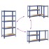 Estantería almacenaje 5 niveles azul madera ingeniería