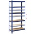 Estantería almacenaje 5 niveles azul madera ingeniería