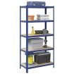 Estantería almacenaje 5 niveles azul madera ingeniería acero