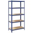Estantería almacenaje 5 niveles azul madera ingeniería