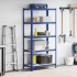 Estantería almacenaje 5 niveles azul madera ingeniería