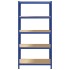 Estantería almacenaje 5 niveles azul madera ingeniería