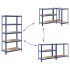 Estantería almacenaje 5 niveles azul madera ingeniería