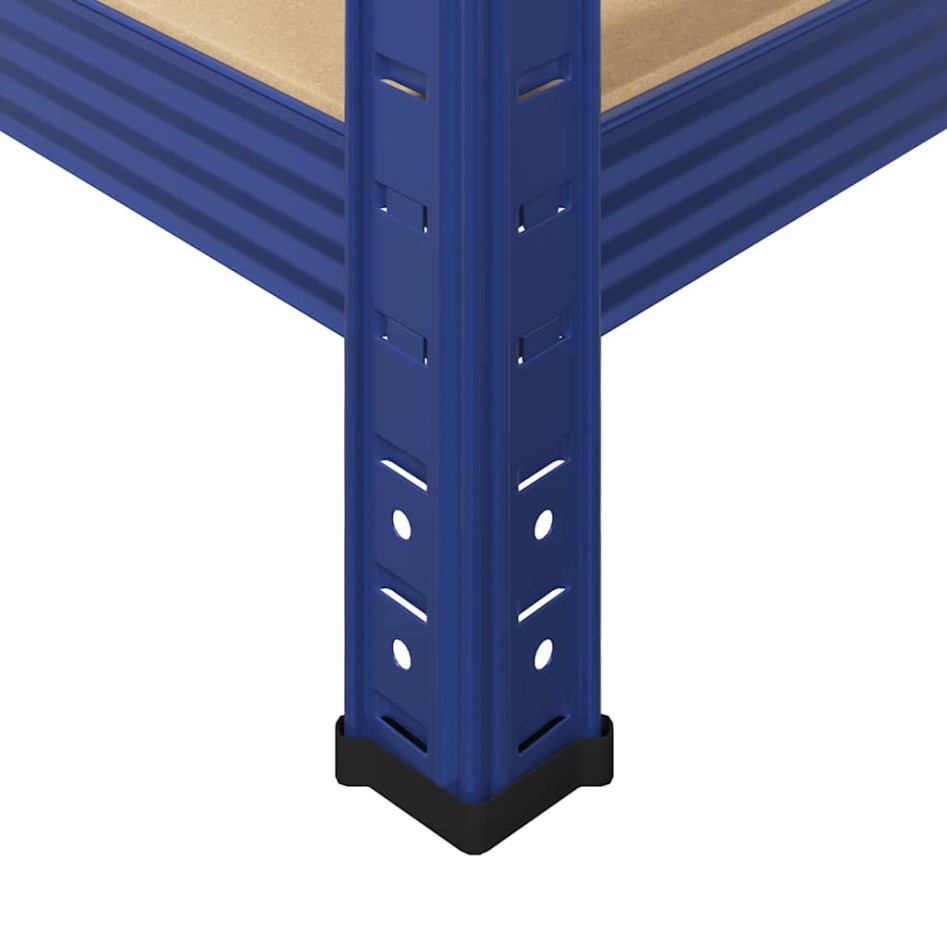 Estantería almacenaje 5 niveles azul madera ingeniería