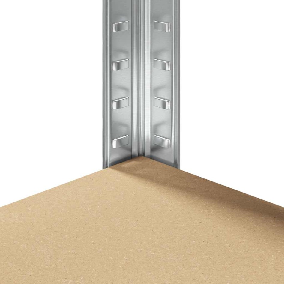 Estantería esquina 5 niveles madera contrachapada y acero