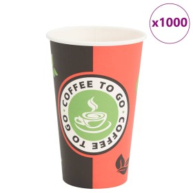 Tazas de café de papel 1000 uds 16oz 400ml rojo y