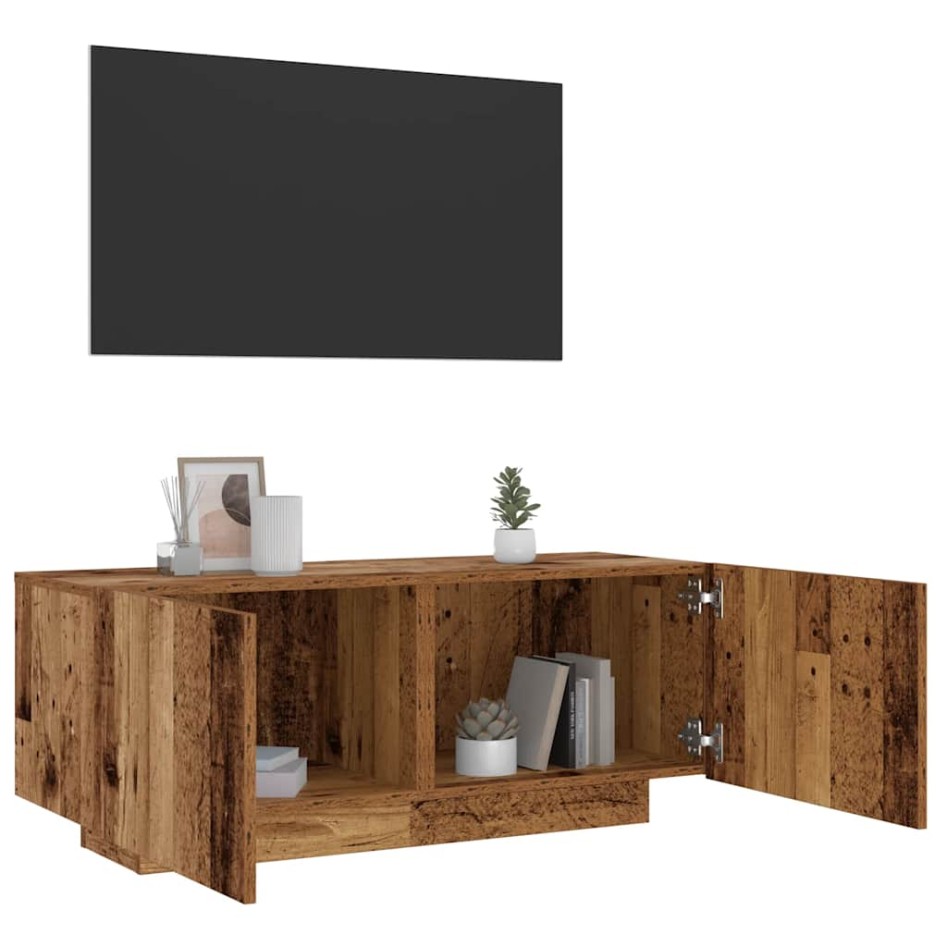 Mueble de TV madera de ingeniería envejecida 100x35x40