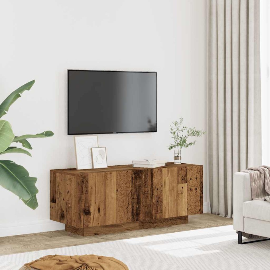 Mueble de TV madera de ingeniería envejecida 100x35x40