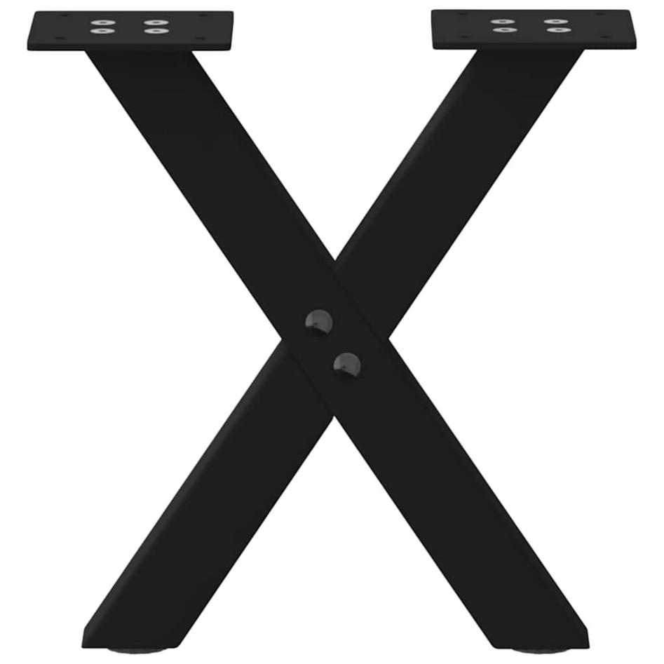 Patas de mesa de centro forma X 2uds acero negro 30x(30-31)