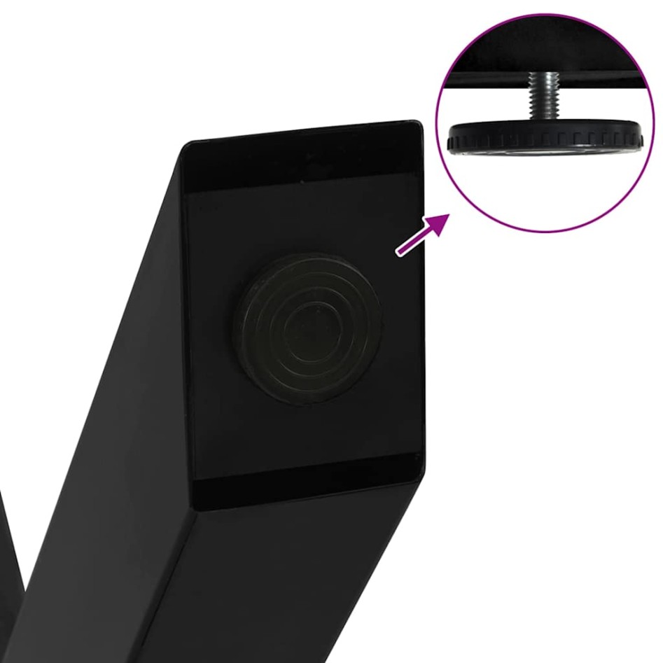 Patas de mesa de centro forma X 2uds acero negro 30x(30-31)