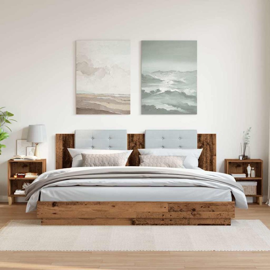 Mesitas de noche 2 uds madera de ingeniería