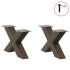 Patas de mesa centro forma X 2uds acero natural 50x(30-31)