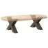 Patas de mesa centro forma X 2uds acero natural 50x(30-31)