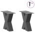 Patas de mesa centro forma X 2uds acero antracita 30x(30-31)