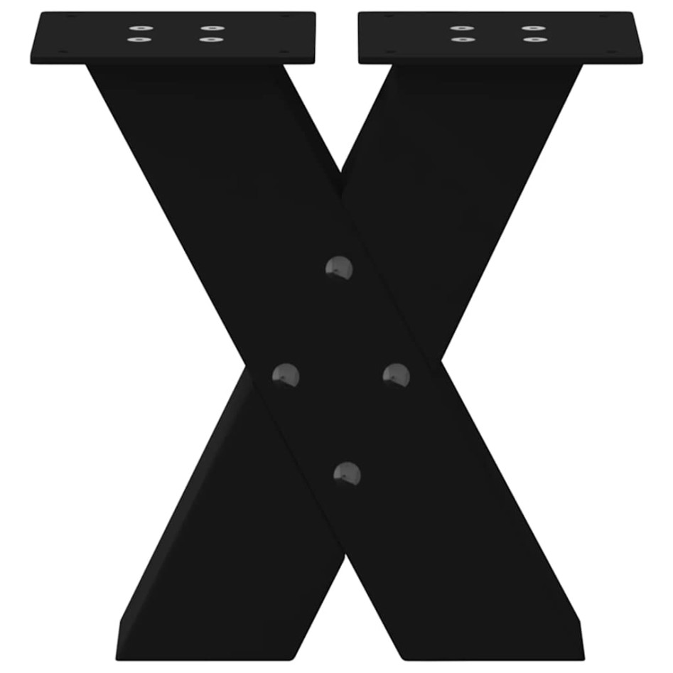 Patas de mesa de centro forma X 2uds acero negro 40x(30-31)
