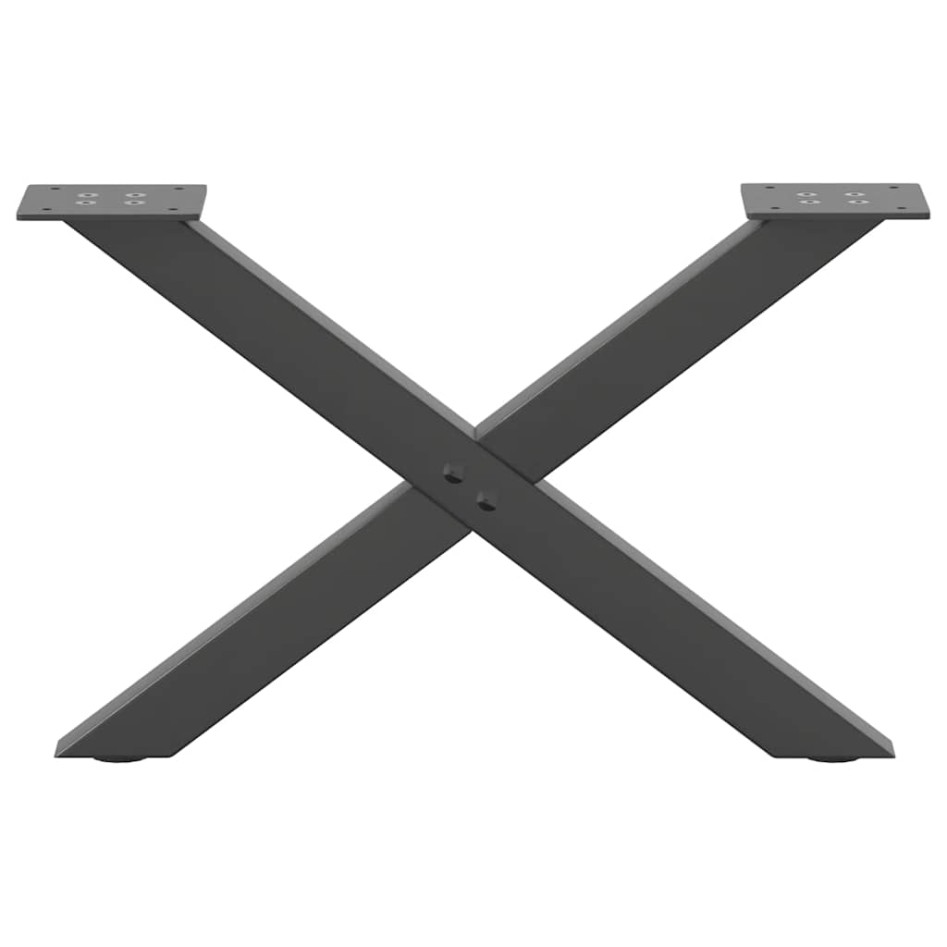 Patas de mesa centro forma X 2uds acero antracita 60x(30-31)