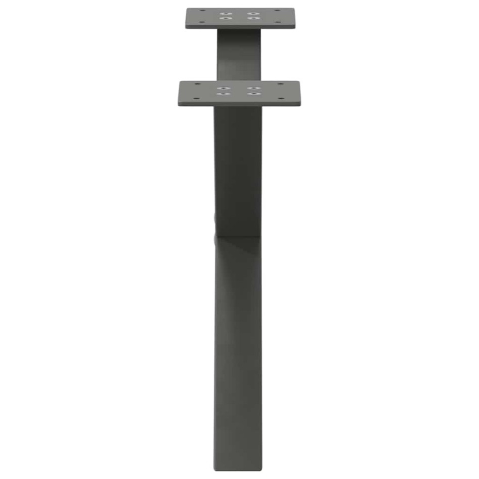 Patas de mesa centro forma X 2uds acero antracita 60x(30-31)
