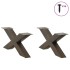 Patas de mesa centro forma X 2uds acero natural 70x(30-31)