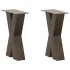Patas de mesa centro forma X 2uds acero natural 28x(42-43)