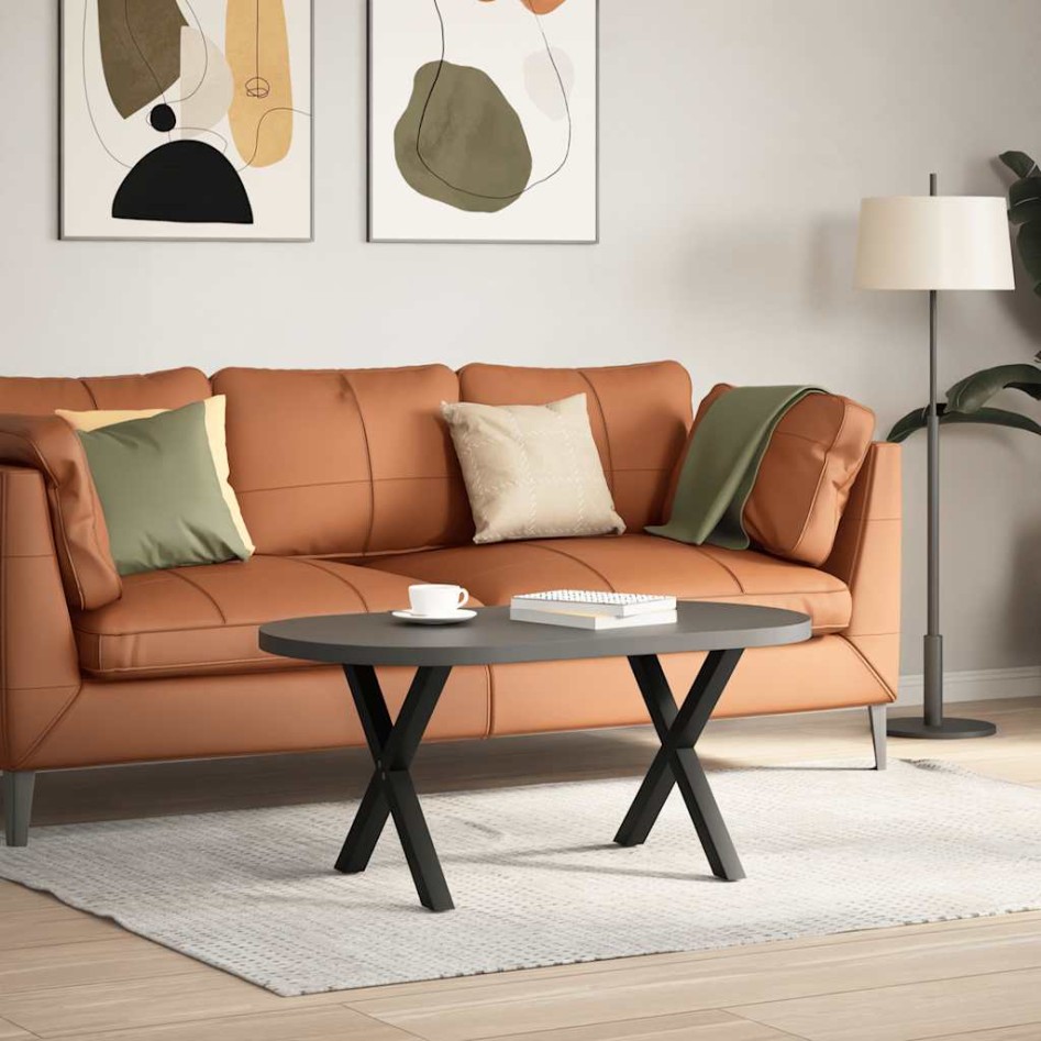 Patas de mesa de centro forma X 2uds acero negro 38x(42-43)