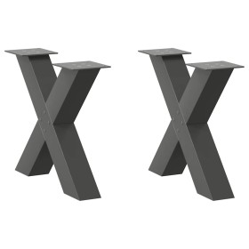 Patas para mesa de centro en forma de X 2 uds antracita