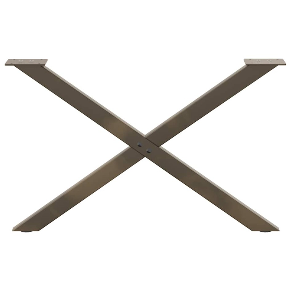 Patas de mesa centro forma X 2uds acero natural 70x(42-43)