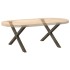Patas de mesa centro forma X 2uds acero natural 70x(42-43)