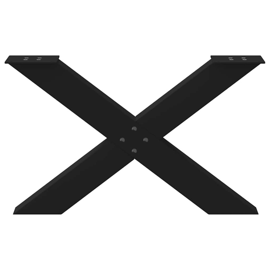 Patas de mesa de centro forma X 2uds acero negro 70x(42-43)