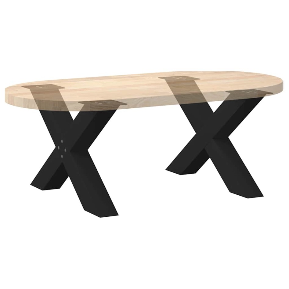 Patas de mesa de centro forma X 2uds acero negro 70x(42-43)