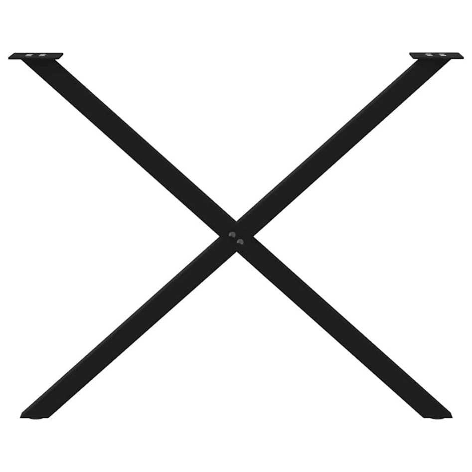 Patas para mesa comedor forma X 2uds acero negro 90x(72-73)
