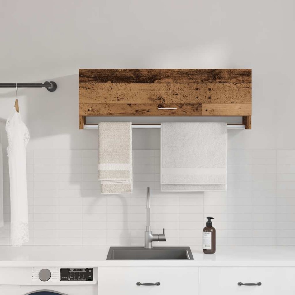 Armario de madera contrachapada envejecida 100x32,5x35