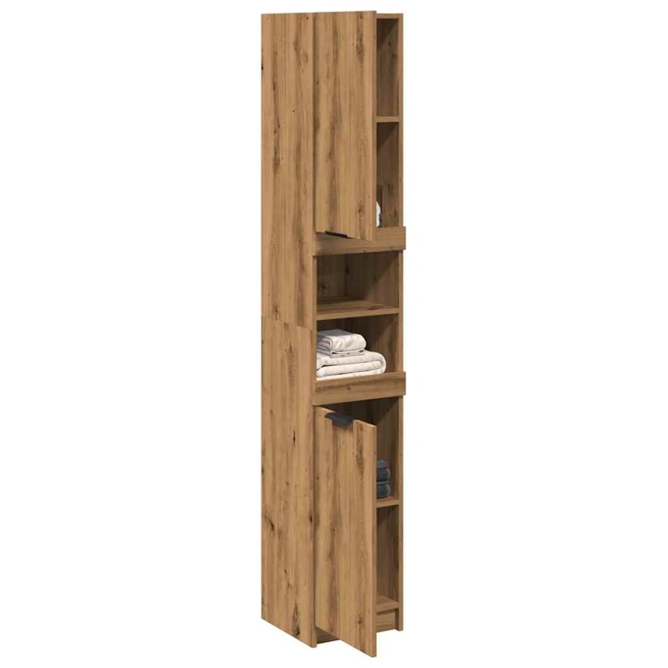 Armario de baño madera ingeniería roble artisan 32x34x188,5