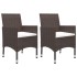 Muebles de jardín 3 piezas ratán sintético y vidrio