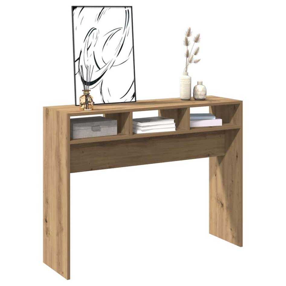 Mesa consola madera de ingeniería roble artesanal 105x30x80
