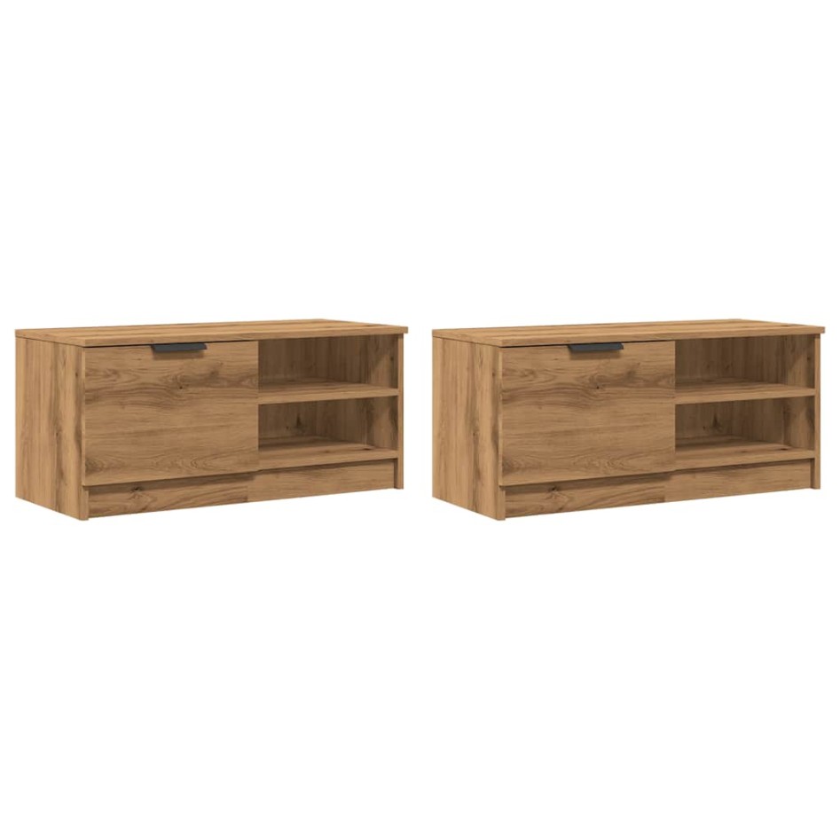 Muebles para TV 2 uds madera roble artisan 80x35x36,5