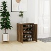 Mueble zapatero madera contrachapada roble ahumado 60x35x70 cm