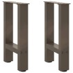 Patas para mesa de centro de acero natural 2 uds 38x(42-43) cm