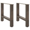 Patas para mesa de centro de acero natural 2 uds 60x(42-43) cm