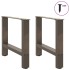 Patas para mesa de centro de acero natural 2 uds 60x(42-43)