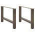 Patas para mesa de centro de acero natural 2 uds 70x(42-43)