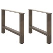 Patas para mesa de centro de acero natural 2 uds 70x(42-43) cm