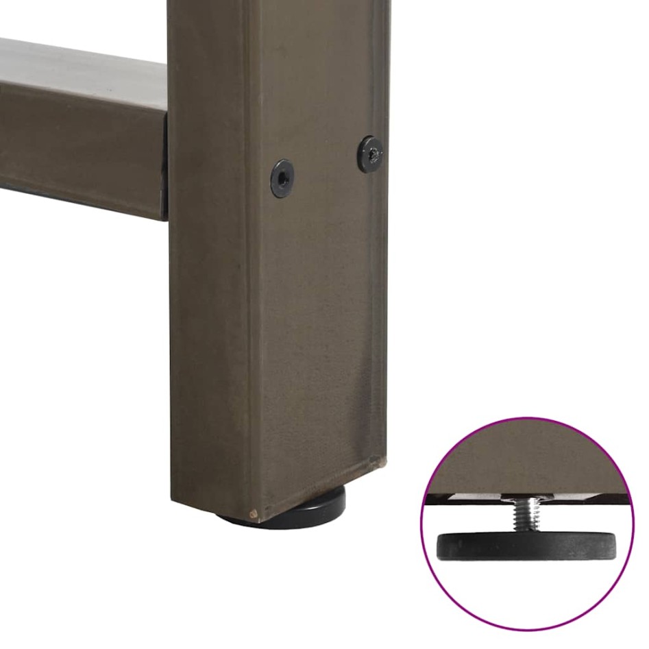 Patas para mesa de centro de acero natural 2 uds 70x(42-43)