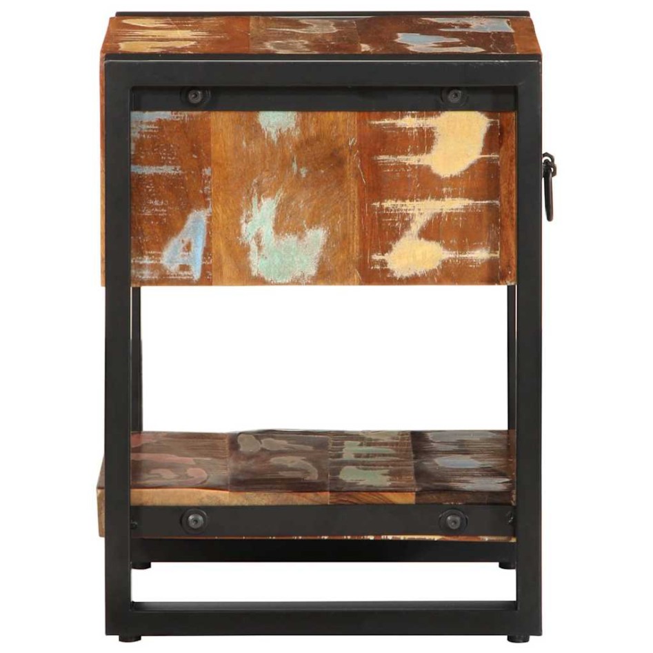 Mesilla de noche multicolor 35x34x45 cm madera maciza