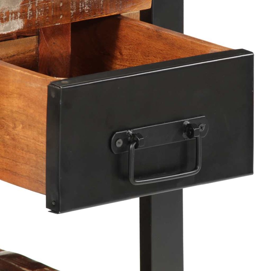 Mesilla de noche multicolor 35x34x45 cm madera maciza