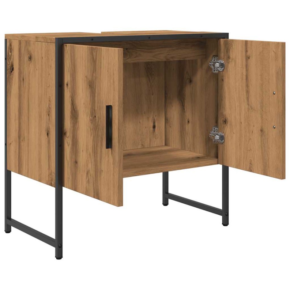 Mueble de lavabo de baño madera roble artisan 60x33x60