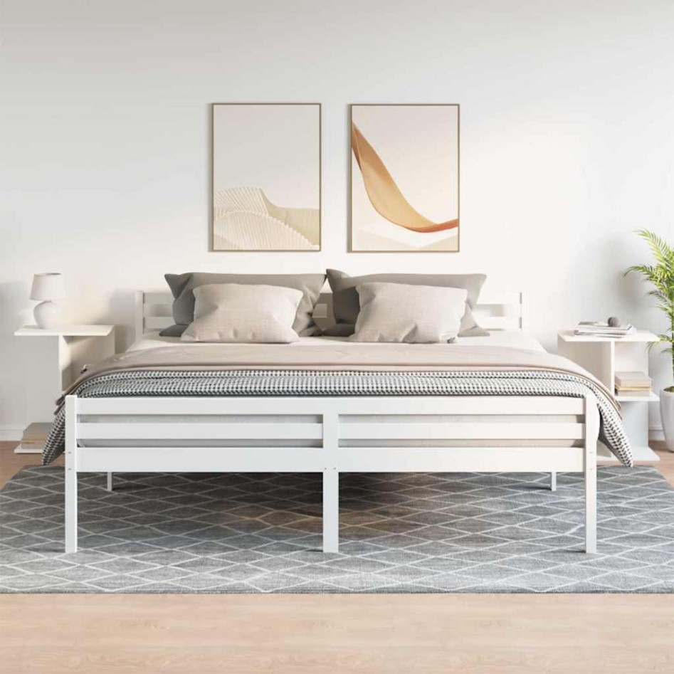 Mesitas de noche 2 uds madera de ingeniería blanco