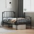 Estructura cama sin colchón con estribo metal negro 90x200