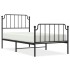 Estructura cama sin colchón con estribo metal negro 90x200